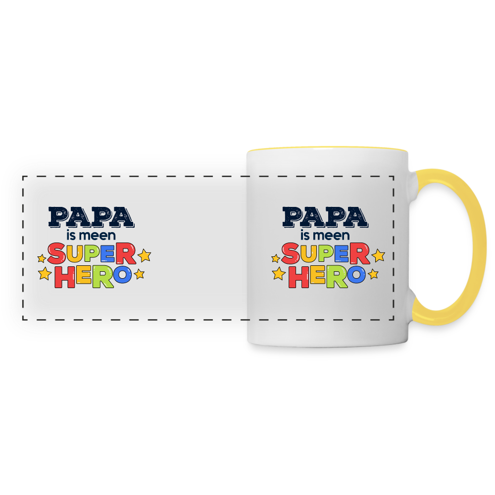 Super Hero - Tasse zweifarbig - white/yellow