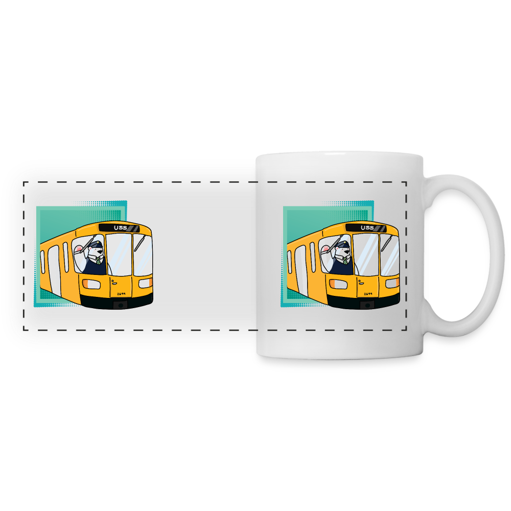 Bär in U-Bahn Kommt - Tasse zweifarbig - white