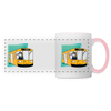 Bär in U-Bahn Kommt - Tasse zweifarbig - white/pink