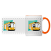 Bär in U-Bahn Kommt - Tasse zweifarbig - white/orange