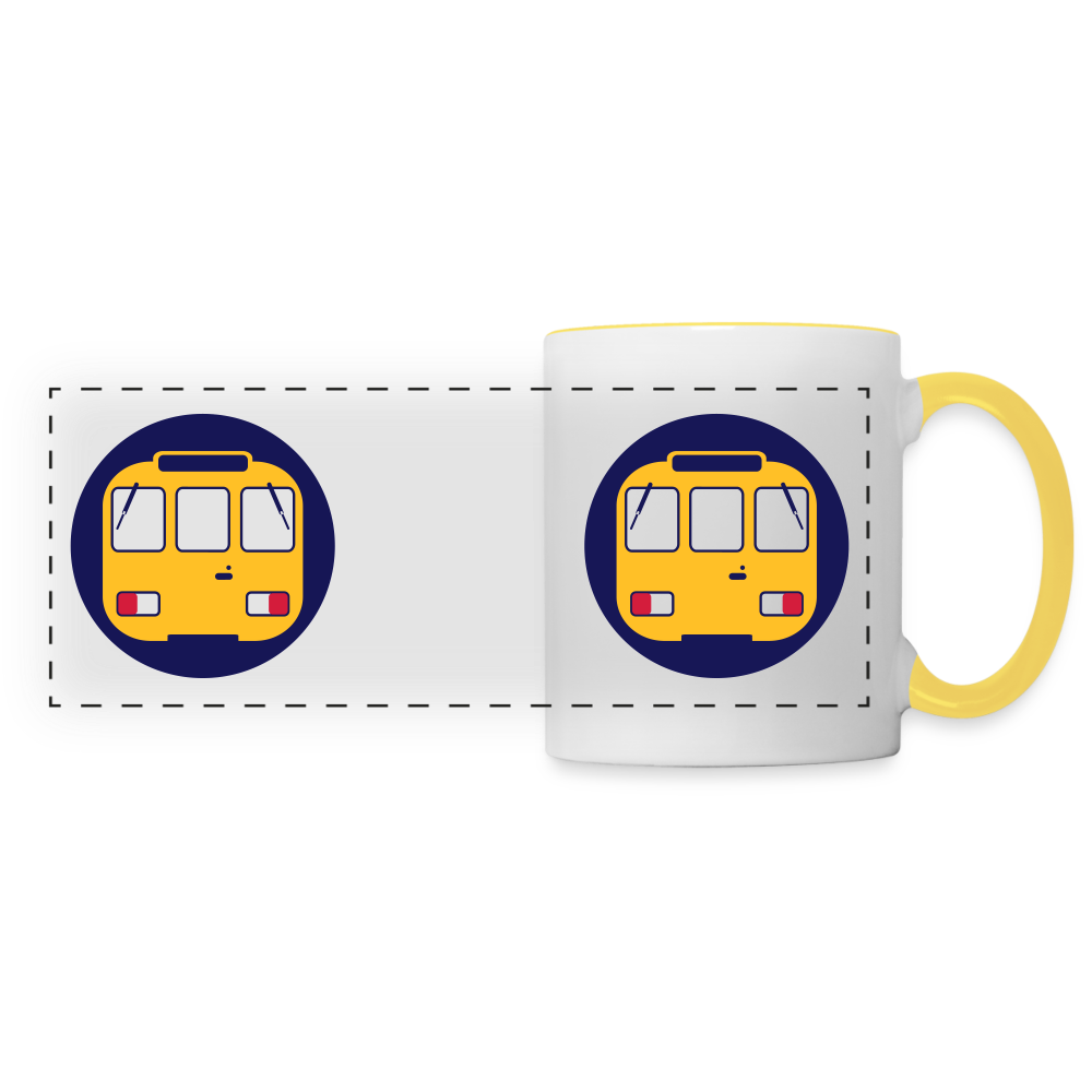 U-Bahntunnel - Tasse zweifarbig - white/yellow