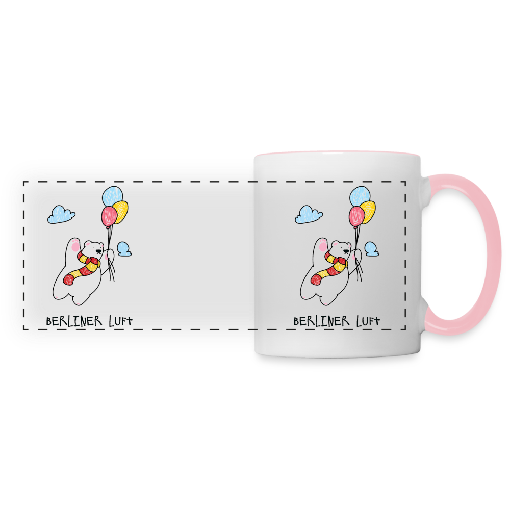 Der Bär fliegt - Tasse zweifarbig - white/pink