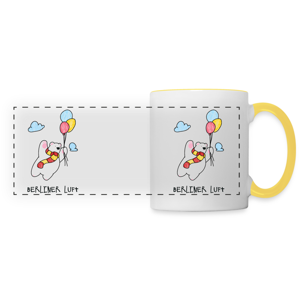Der Bär fliegt - Tasse zweifarbig - white/yellow