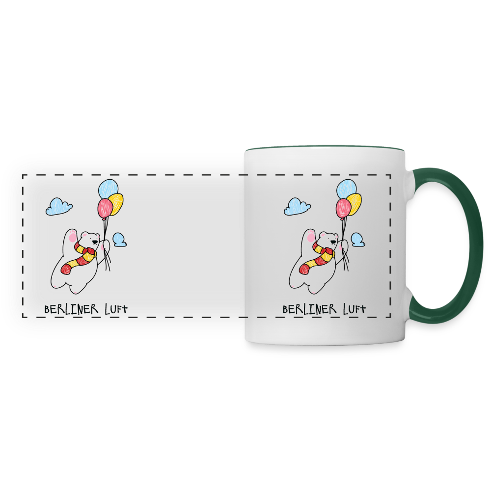 Der Bär fliegt - Tasse zweifarbig - white/dark green