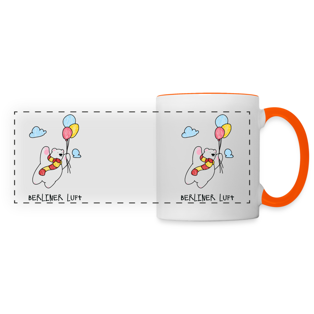 Der Bär fliegt - Tasse zweifarbig - white/orange