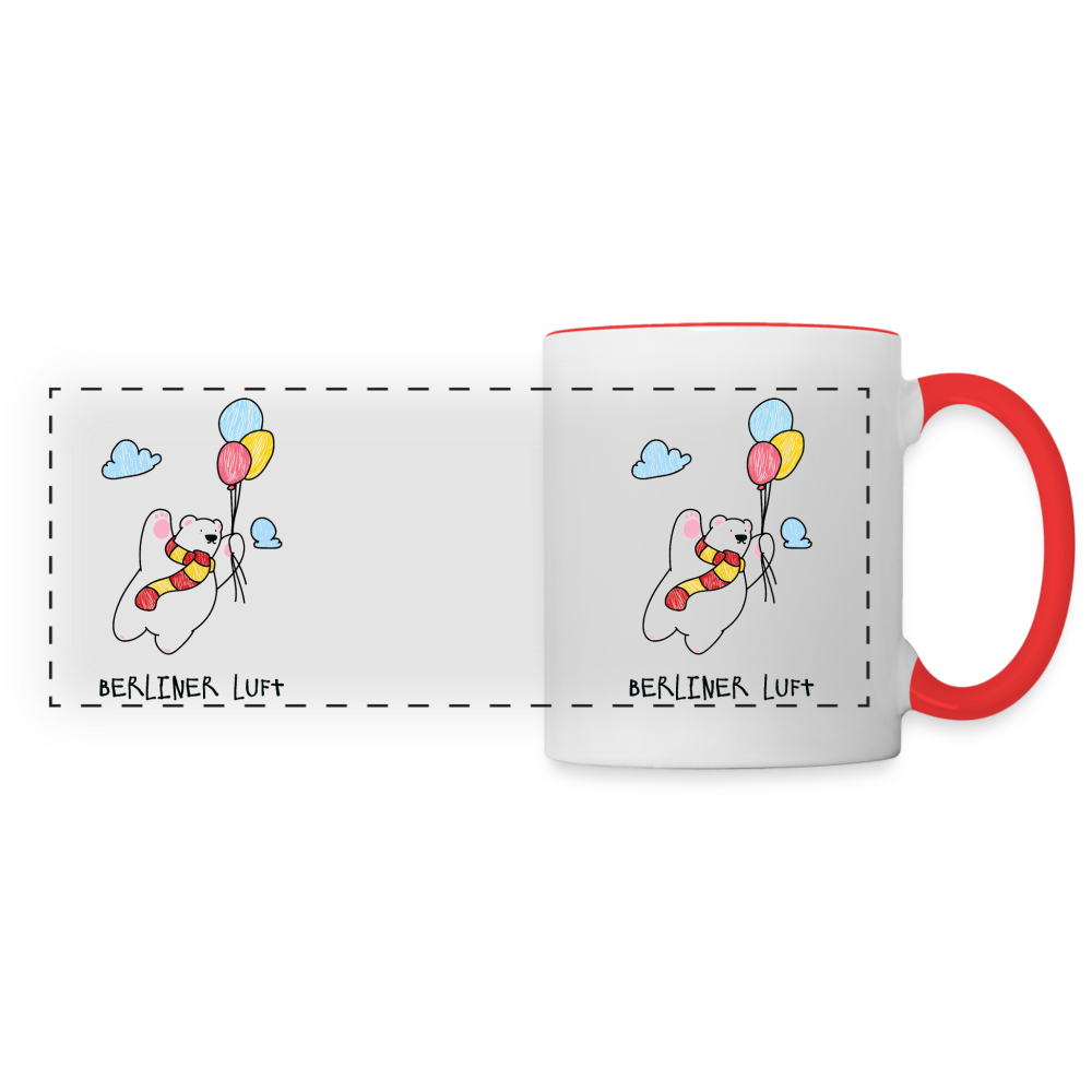 Der Bär fliegt - Tasse zweifarbig - white/red