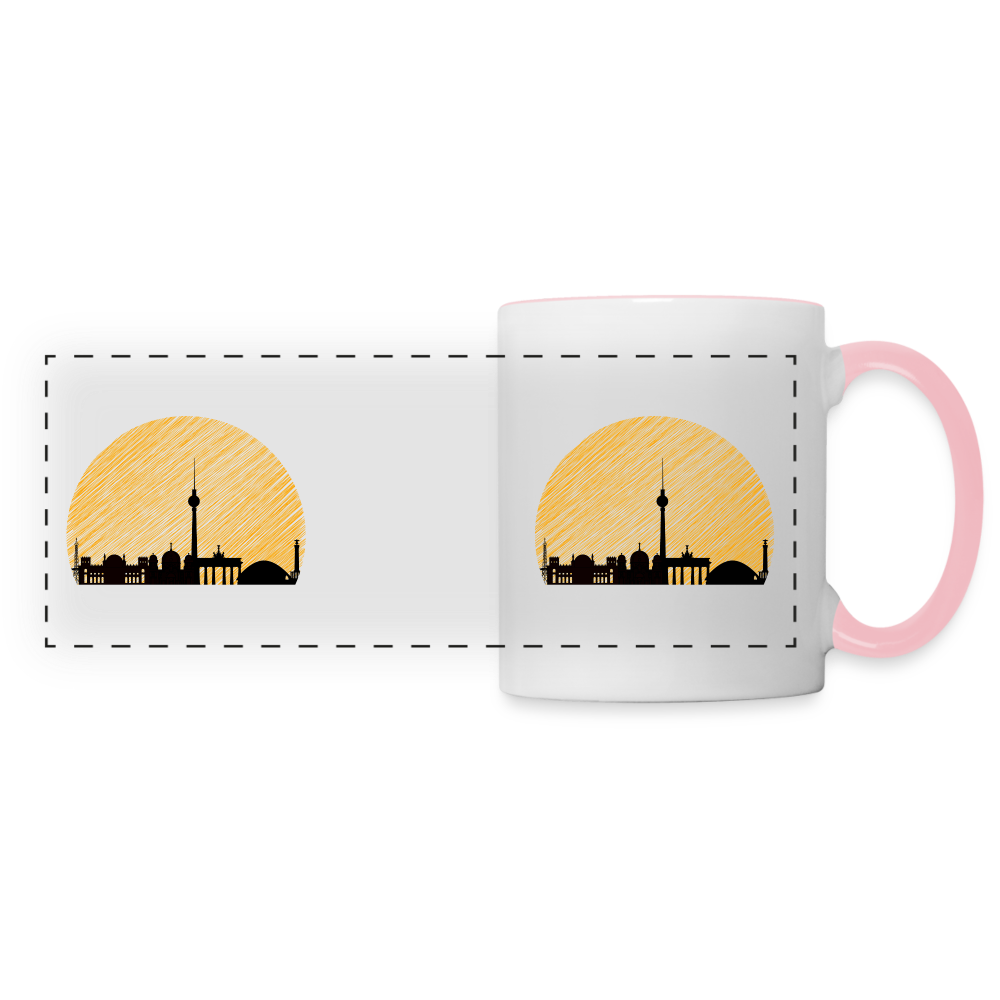 Berliner Skyline - Tasse zweifarbig - white/pink