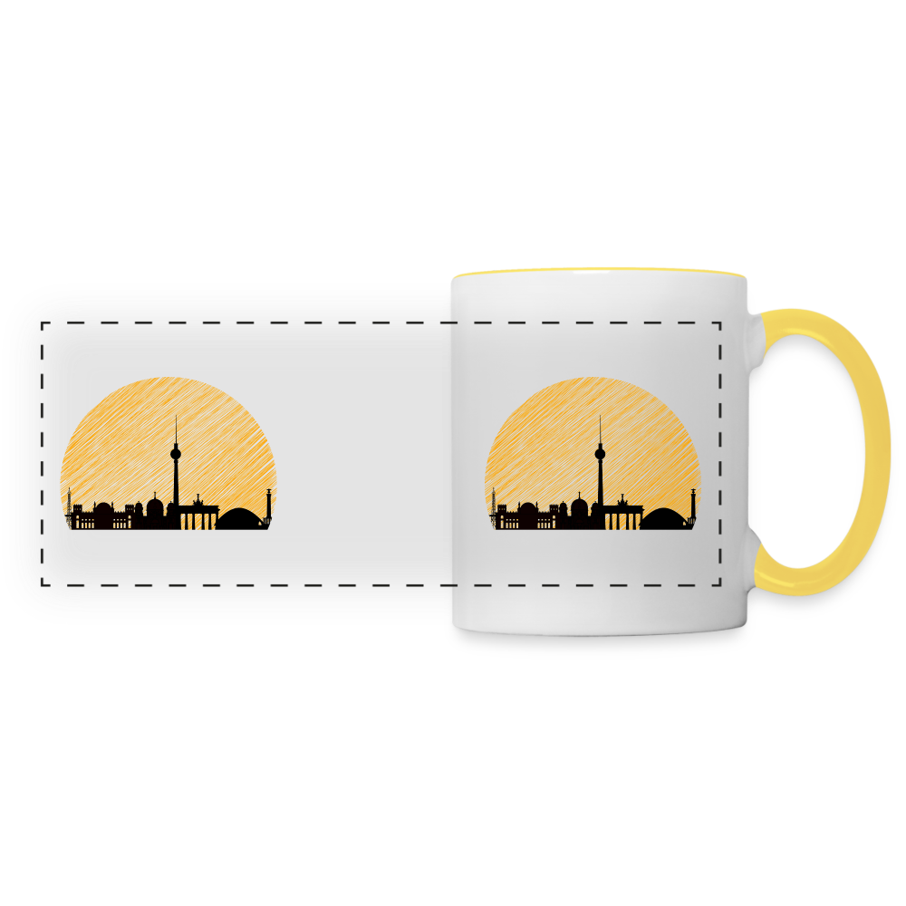 Berliner Skyline - Tasse zweifarbig - white/yellow