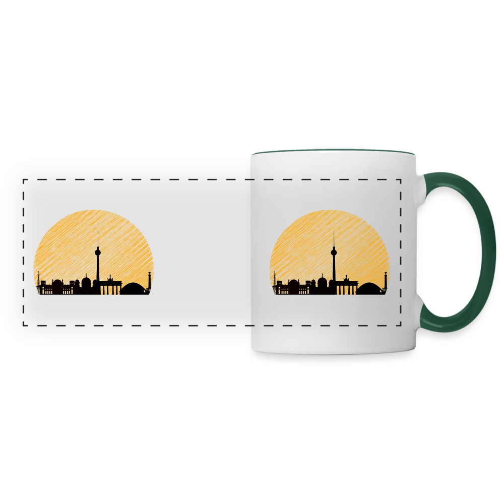 Berliner Skyline - Tasse zweifarbig - white/dark green