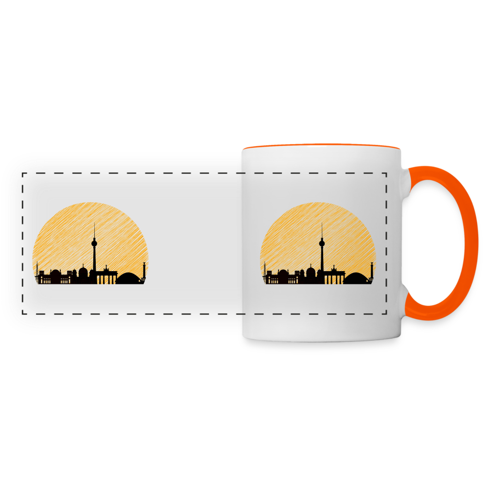 Berliner Skyline - Tasse zweifarbig - white/orange