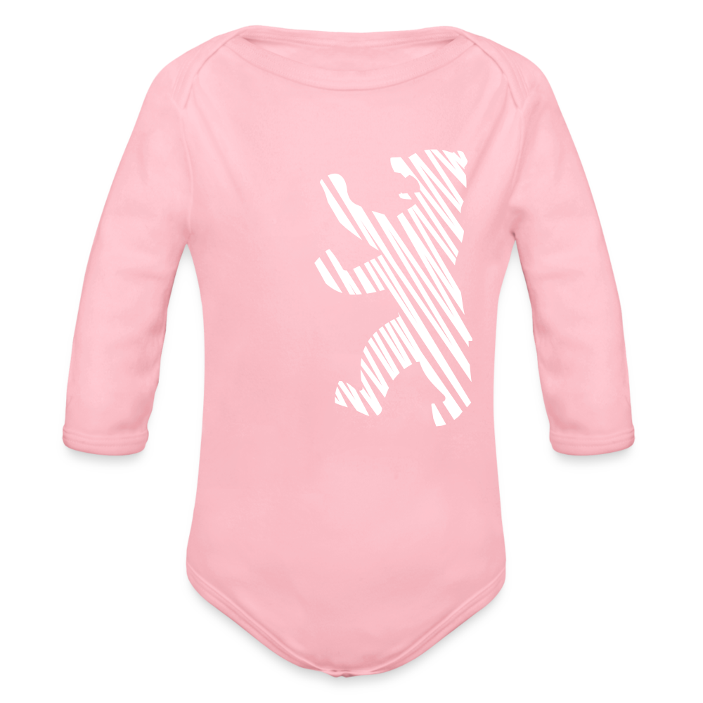 Berliner Bär im Netz - weiß - Bio-Langarmbody - light pink