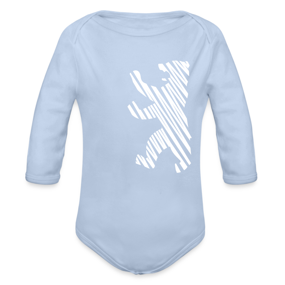 Berliner Bär im Netz - weiß - Bio-Langarmbody - sky