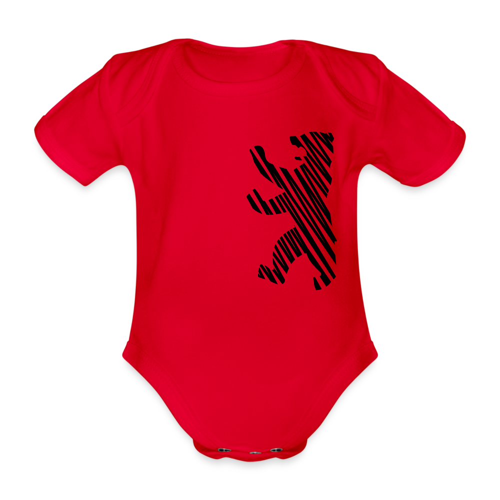 Berliner Bär im Netz - weiß - Bio-Kurzarmbody - red