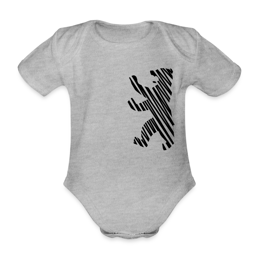 Berliner Bär im Netz - weiß - Bio-Kurzarmbody - heather grey