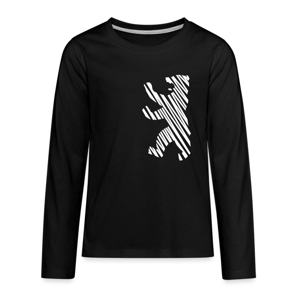 Berliner Bär im Netz - weiß - Teenager Langarmshirt - black