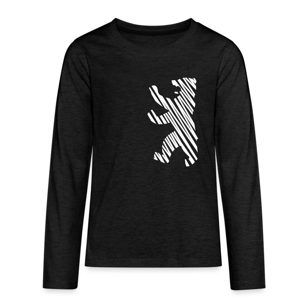 Berliner Bär im Netz - weiß - Teenager Langarmshirt - charcoal grey
