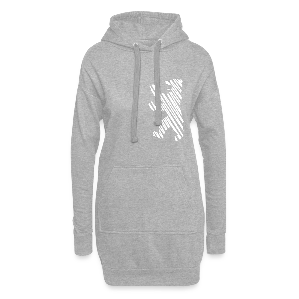 Berliner Bär im Netz - weiß - Hoodie-Kleid - heather grey