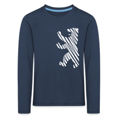 Berliner Bär im Netz - weiß - Kinder Langarmshirt