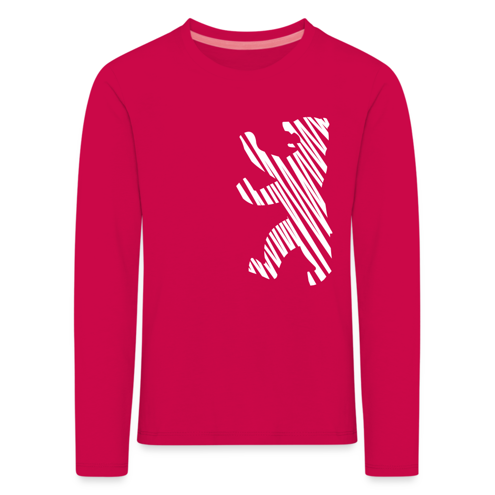 Berliner Bär im Netz - weiß - Kinder Langarmshirt - dark pink