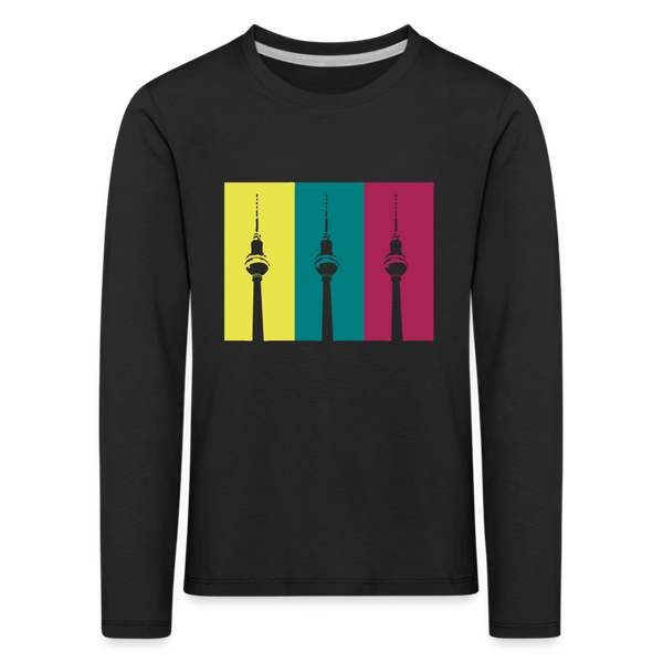 Berlin Retro - Kinder Langarmshirt - black