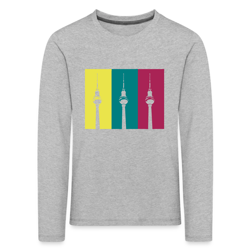 Berlin Retro - Kinder Langarmshirt - heather grey
