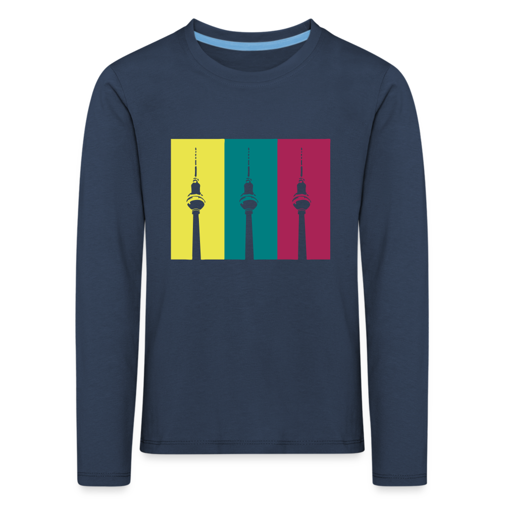 Berlin Retro - Kinder Langarmshirt - navy