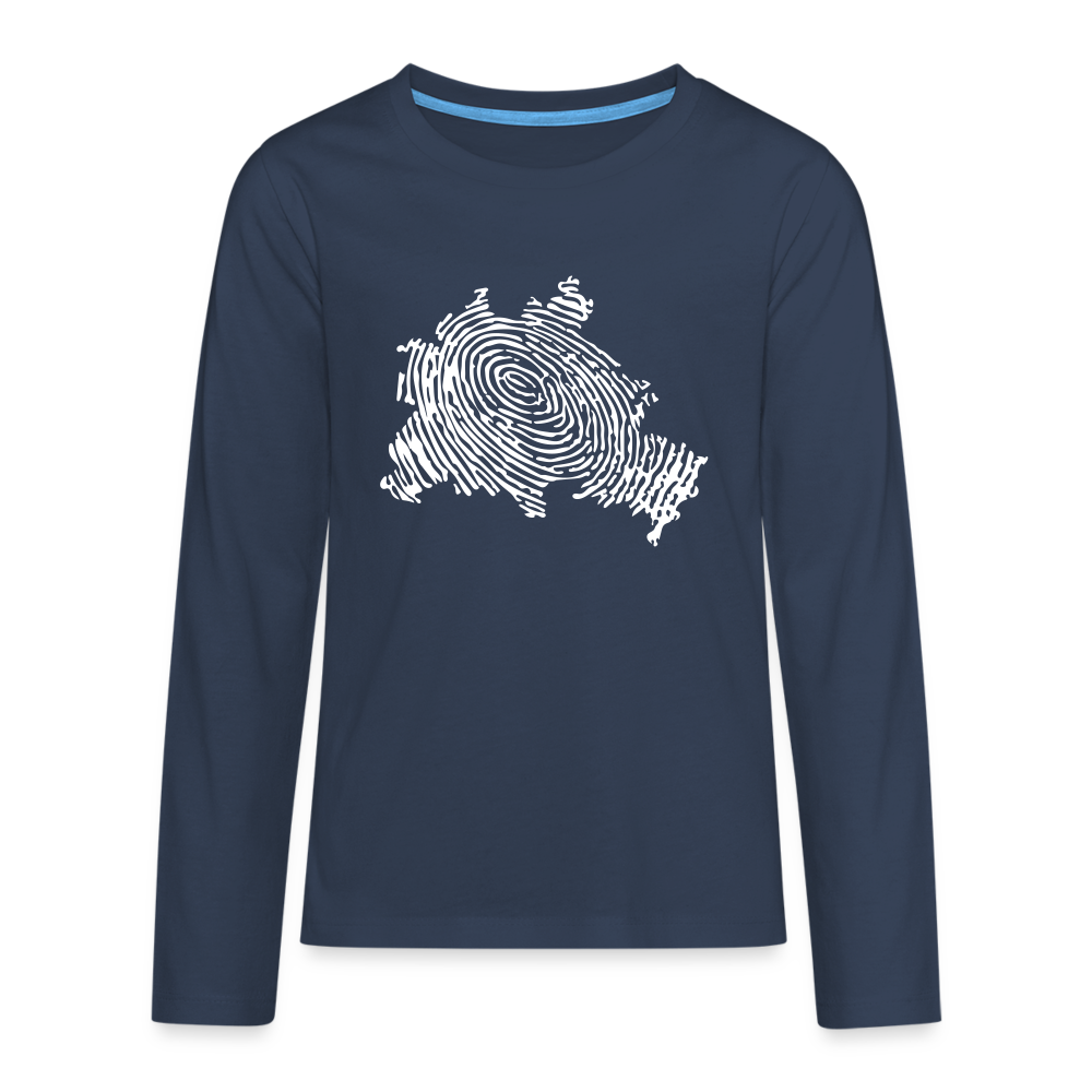 Berliner Finger - Teenager Langarmshirt - navy