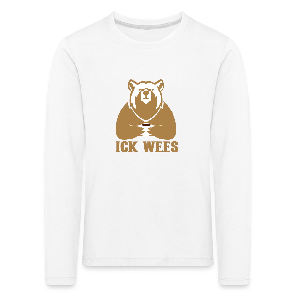 Ick Wees - Kinder Langarmshirt - white