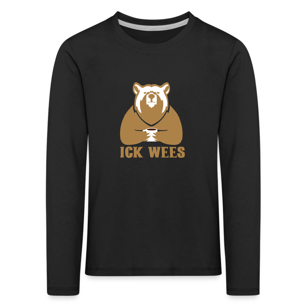 Ick Wees - Kinder Langarmshirt - black