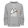 Pass ma uff Keule - Kinder Premium Sweatshirt - heather grey
