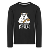Pass ma uff Keule - Kinder Langarmshirt - black