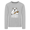 Pass ma uff Keule - Kinder Langarmshirt - heather grey