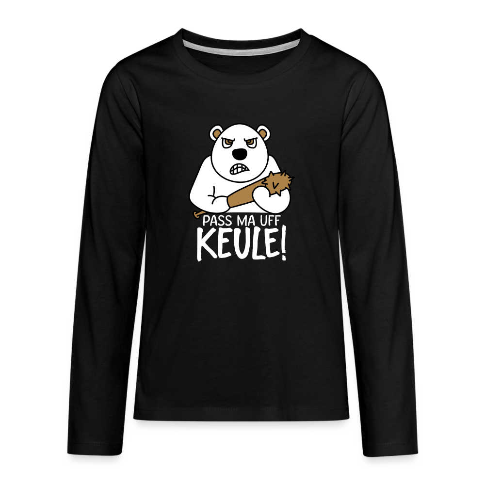 Pass ma uff Keule - Teenager Langarmshirt - black