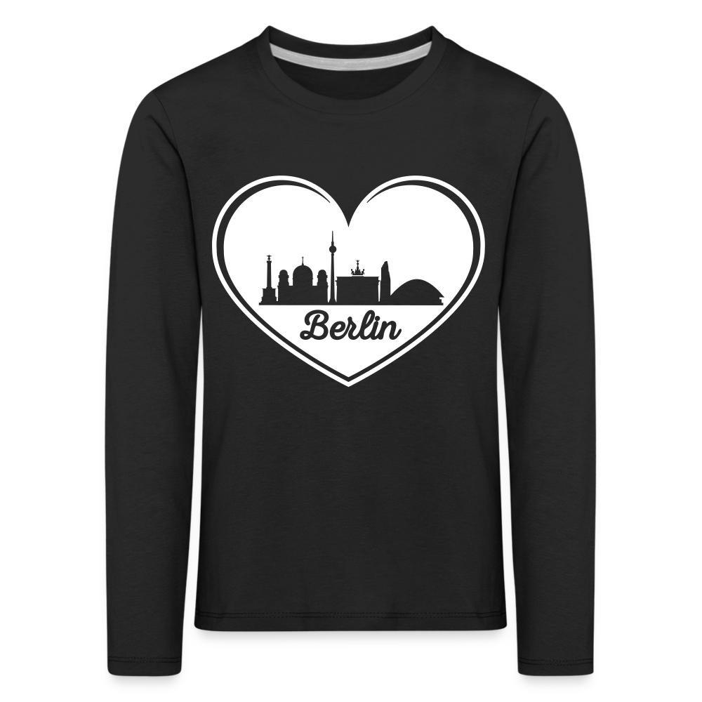 I love Berlin weiß - Kinder Langarmshirt - black