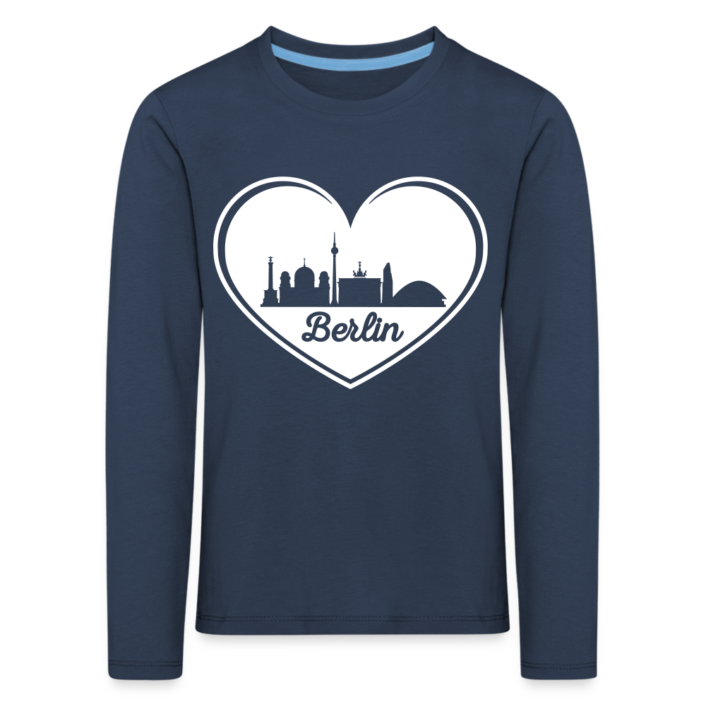 I love Berlin weiß - Kinder Langarmshirt - navy