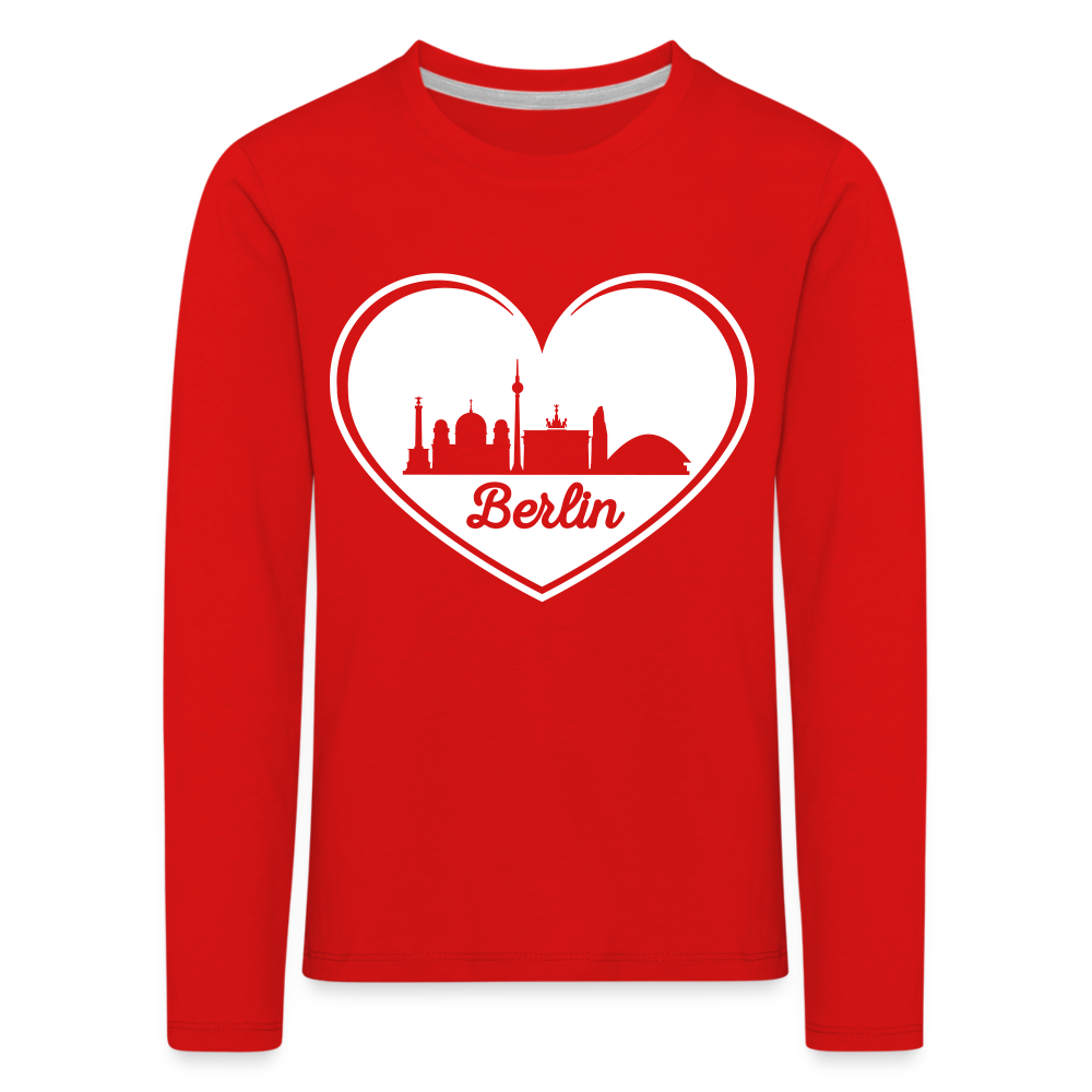 I love Berlin weiß - Kinder Langarmshirt - red