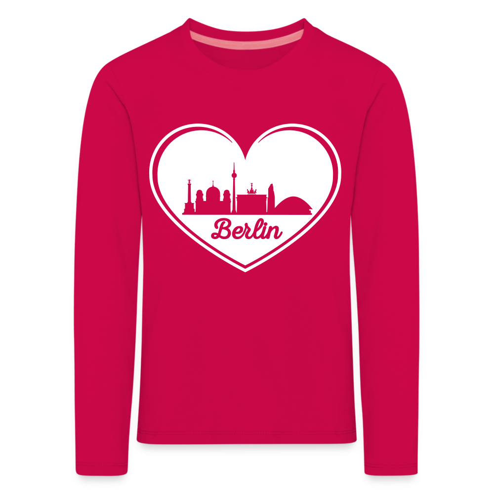 I love Berlin weiß - Kinder Langarmshirt - dark pink