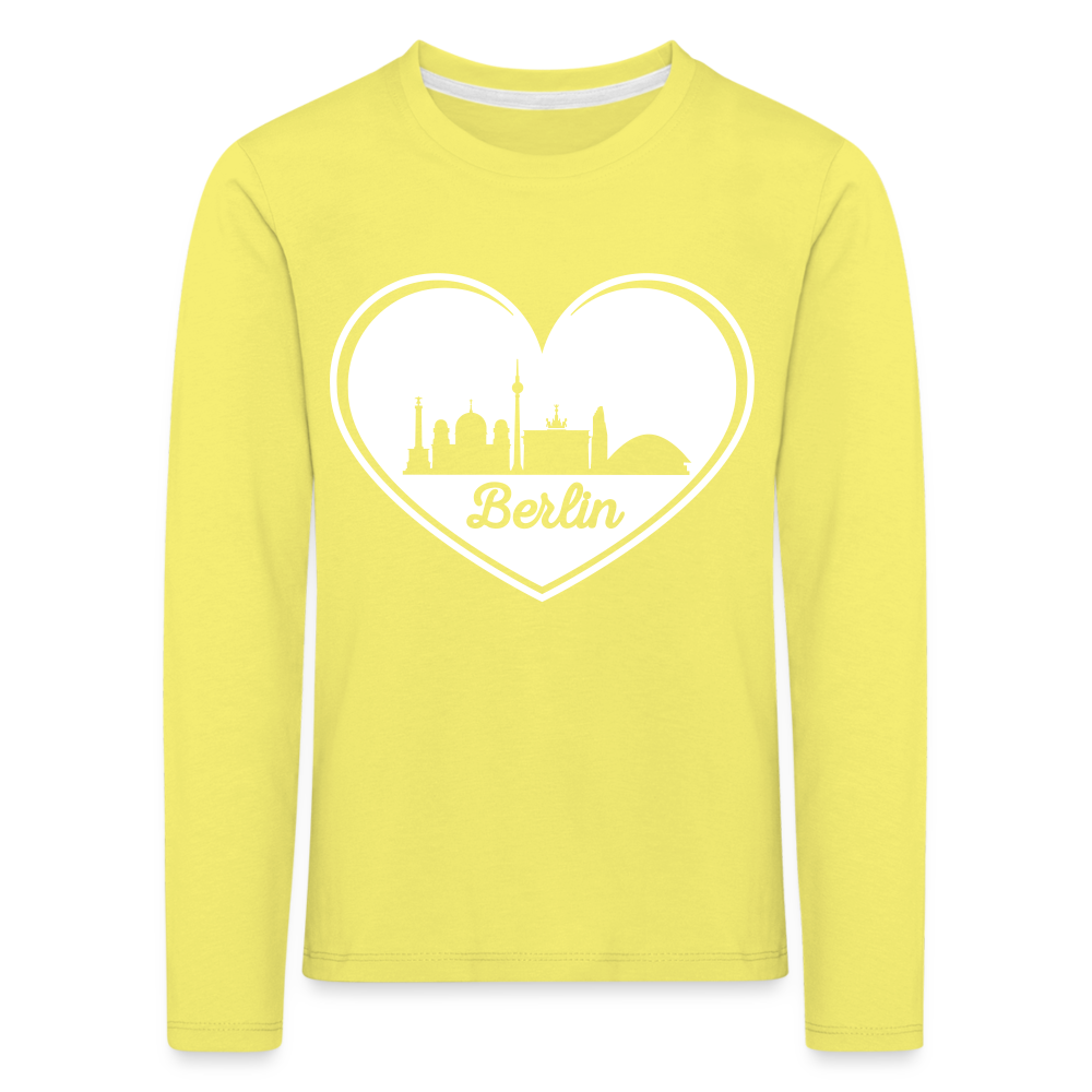 I love Berlin weiß - Kinder Langarmshirt - yellow