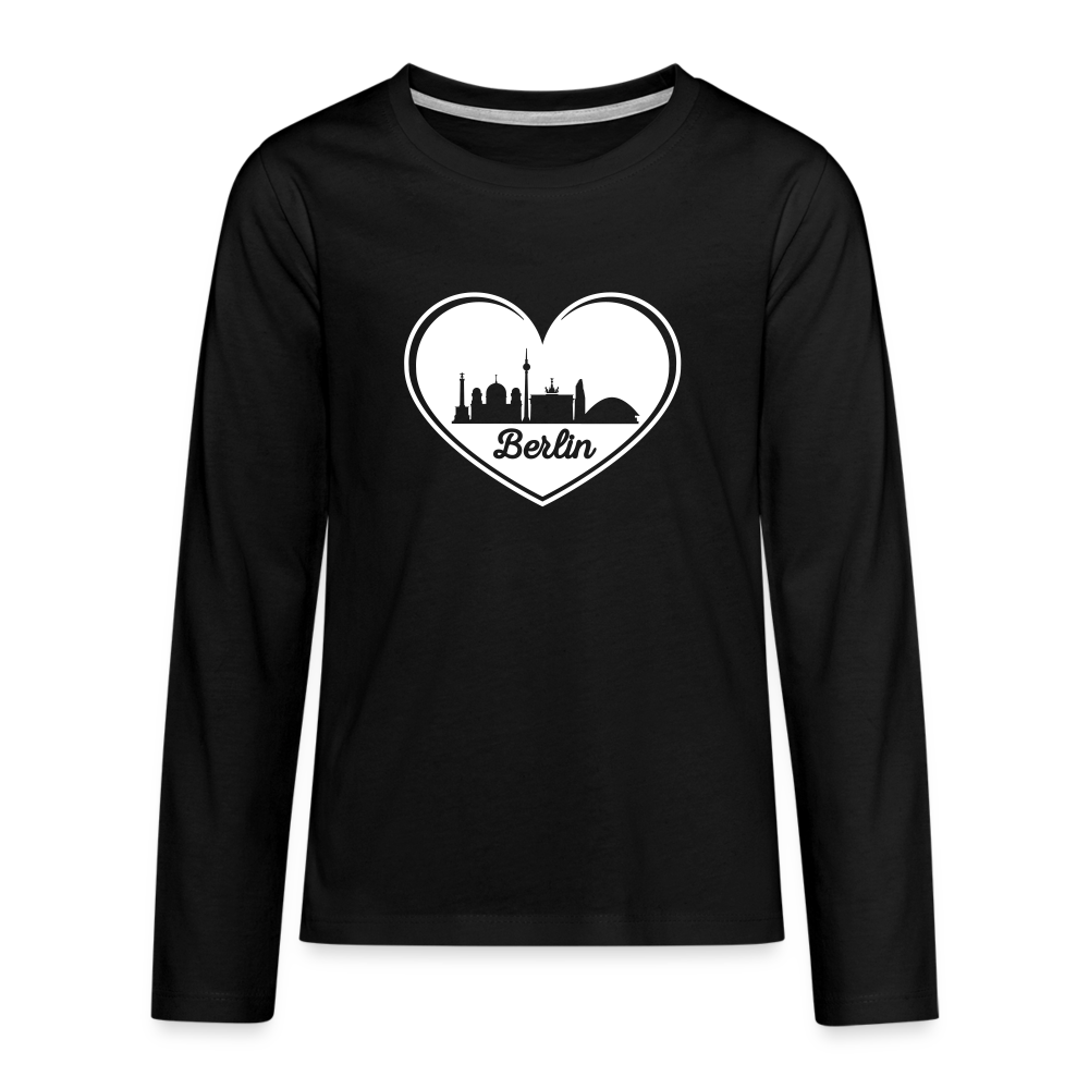 I love Berlin weiß - Teenager Langarmshirt - black