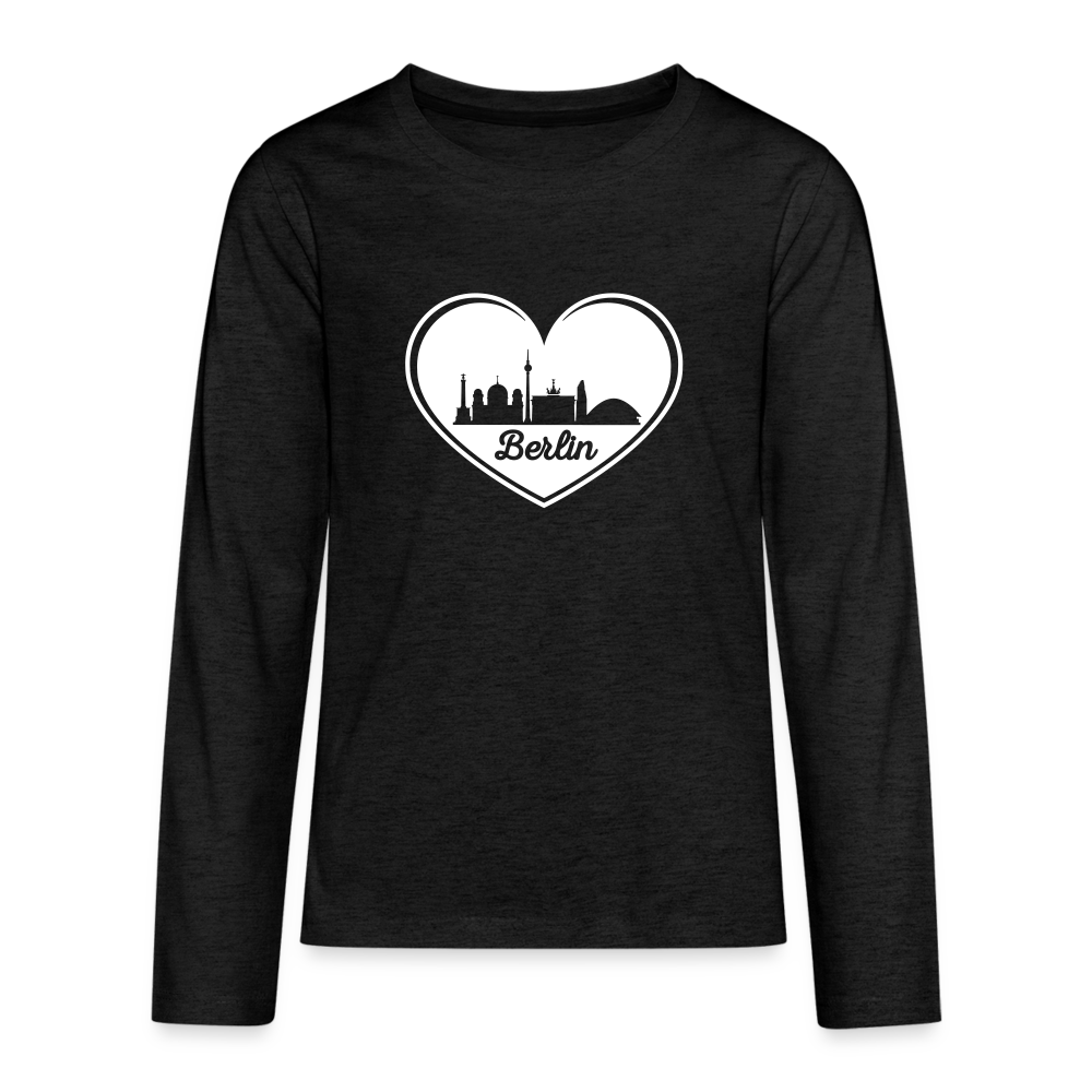 I love Berlin weiß - Teenager Langarmshirt - charcoal grey