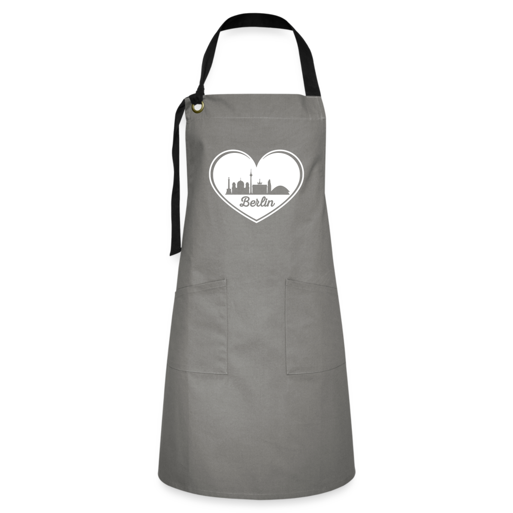I love Berlin dunkel - Kontrastschürze - grey/black