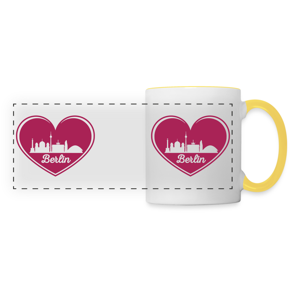 I love Berlin weiß - Tasse zweifarbig - white/yellow