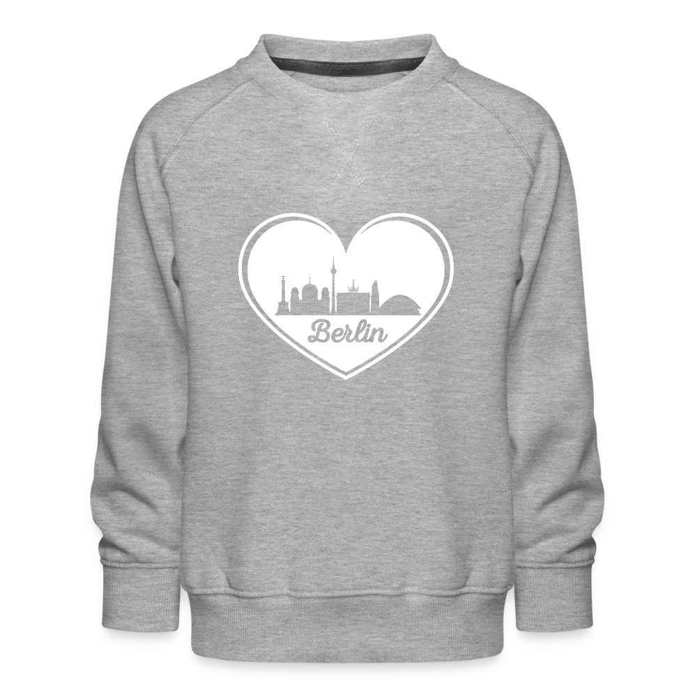 I love Berlin weiß - Kinder Premium Sweatshirt - heather grey