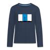 Berliner Skyline in Streifen - Teenager Langarmshirt - navy