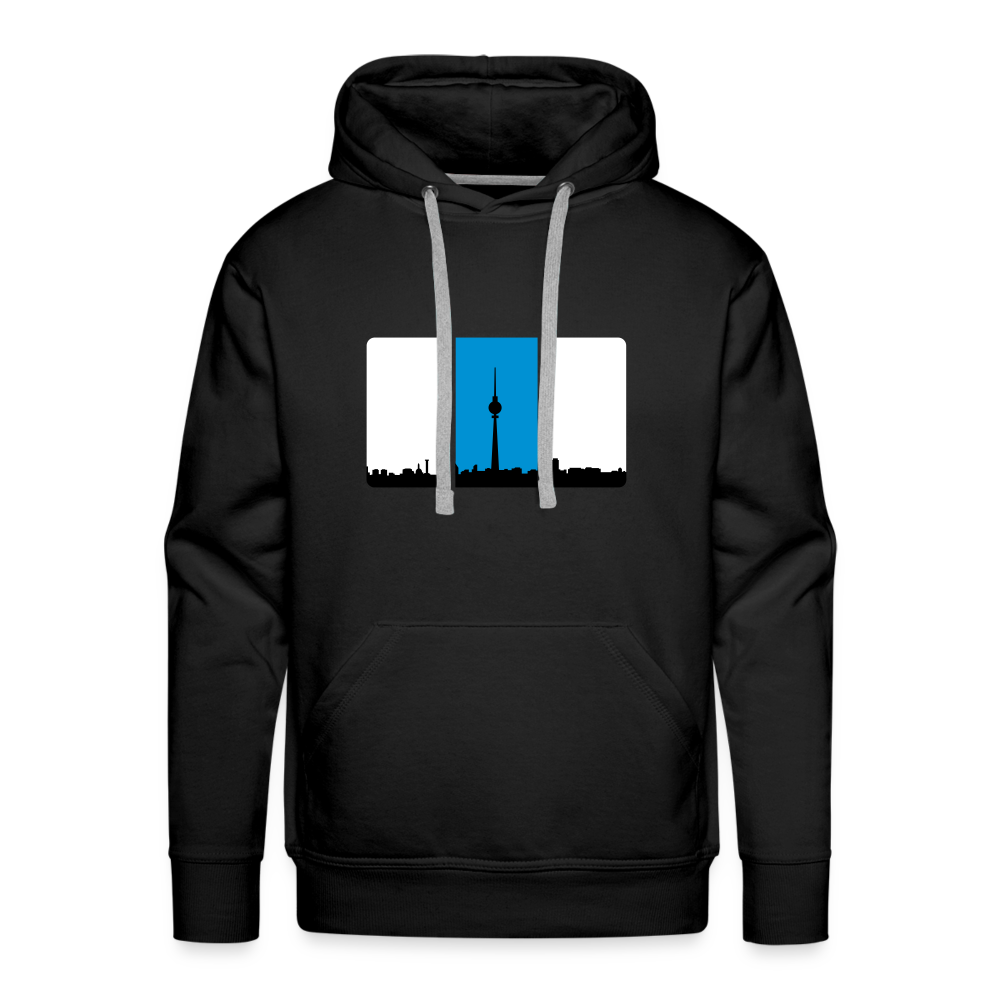 Berliner Skyline in Streifen - Männer Premium Hoodie - black