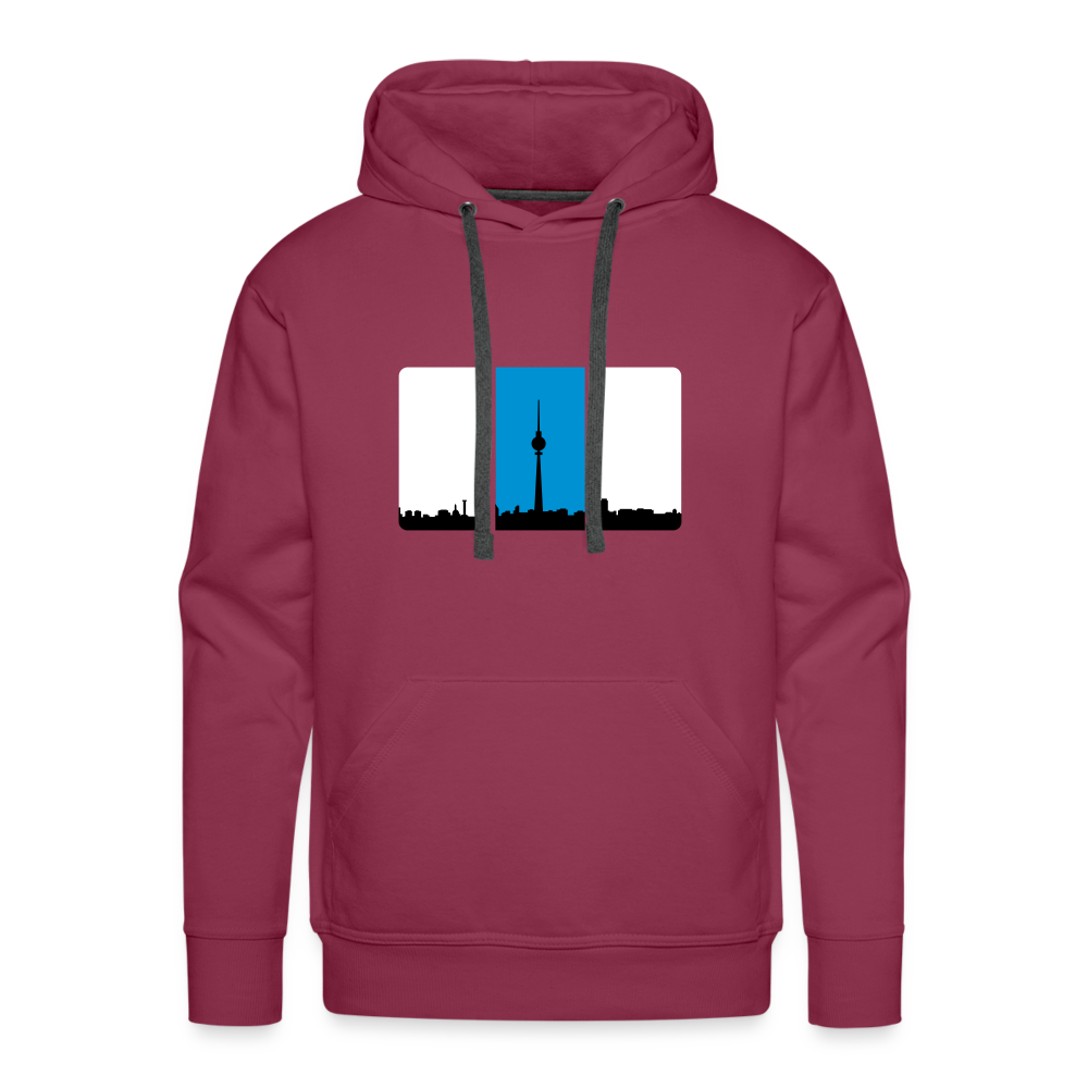 Berliner Skyline in Streifen - Männer Premium Hoodie - bordeaux