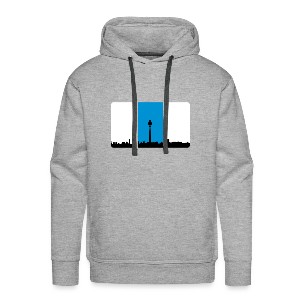 Berliner Skyline in Streifen - Männer Premium Hoodie - heather grey