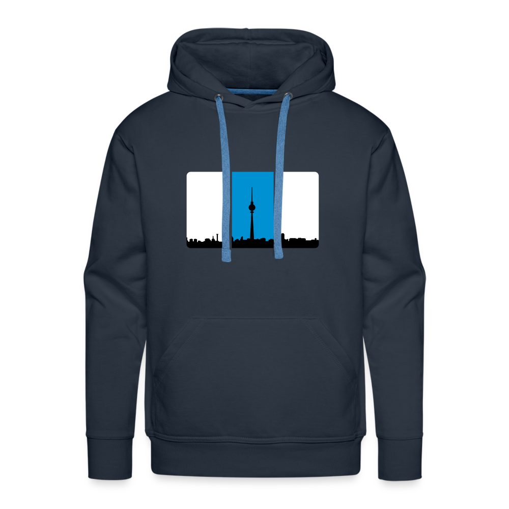 Berliner Skyline in Streifen - Männer Premium Hoodie - navy