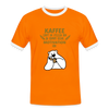 Kaffee motiviert - Männer Ringer T-Shirt - orange/white