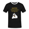 Kaffee motiviert - Männer Ringer T-Shirt - black/white